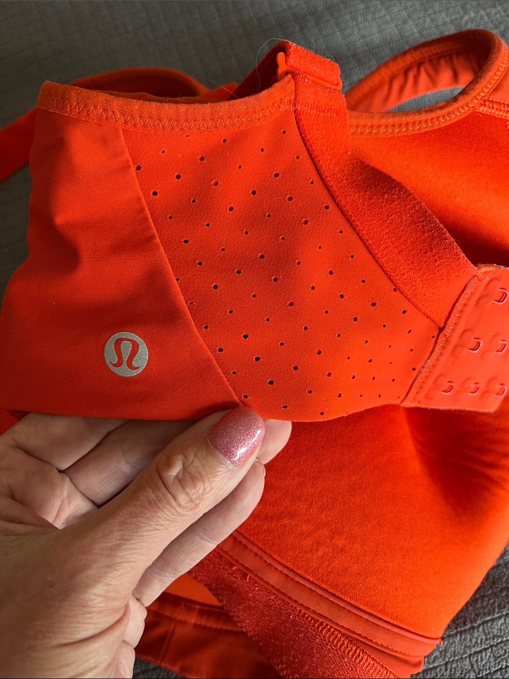 Lululemon Orange Full-Support Run Times Sports Bra - Picture 3 of 5